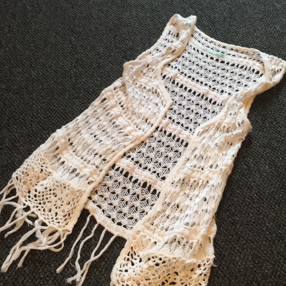 White crochet vest